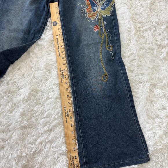 YESSTYLE Sosana Low Waist Butterfly Embroidered Bootcut Jeans Size M 26 in insea - Picture 13 of 13
